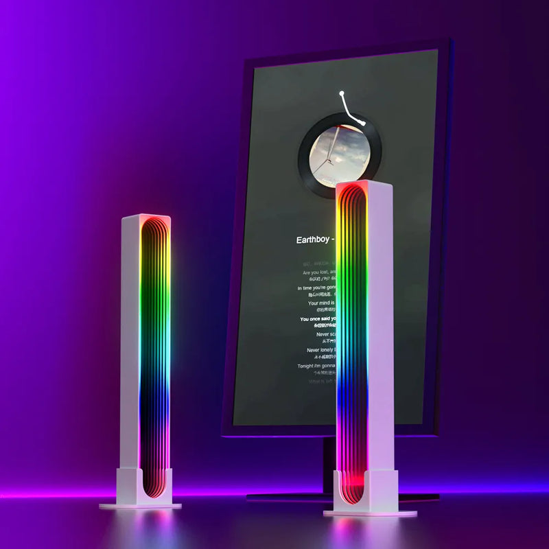 Luminária de Piso de Mesa com LED RGB: Ilumine seu Espaço com Cores e Música