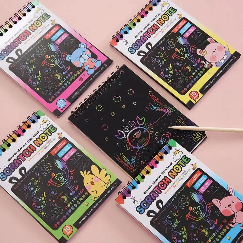 Explore a Criatividade com o Conjunto Rainbow Magic Scratch Off Paper para Crianças